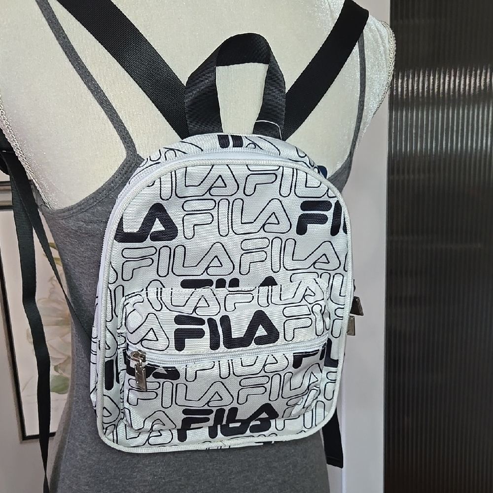 FILA "Anthea" Black and White City Backpack Carryall - NEW
